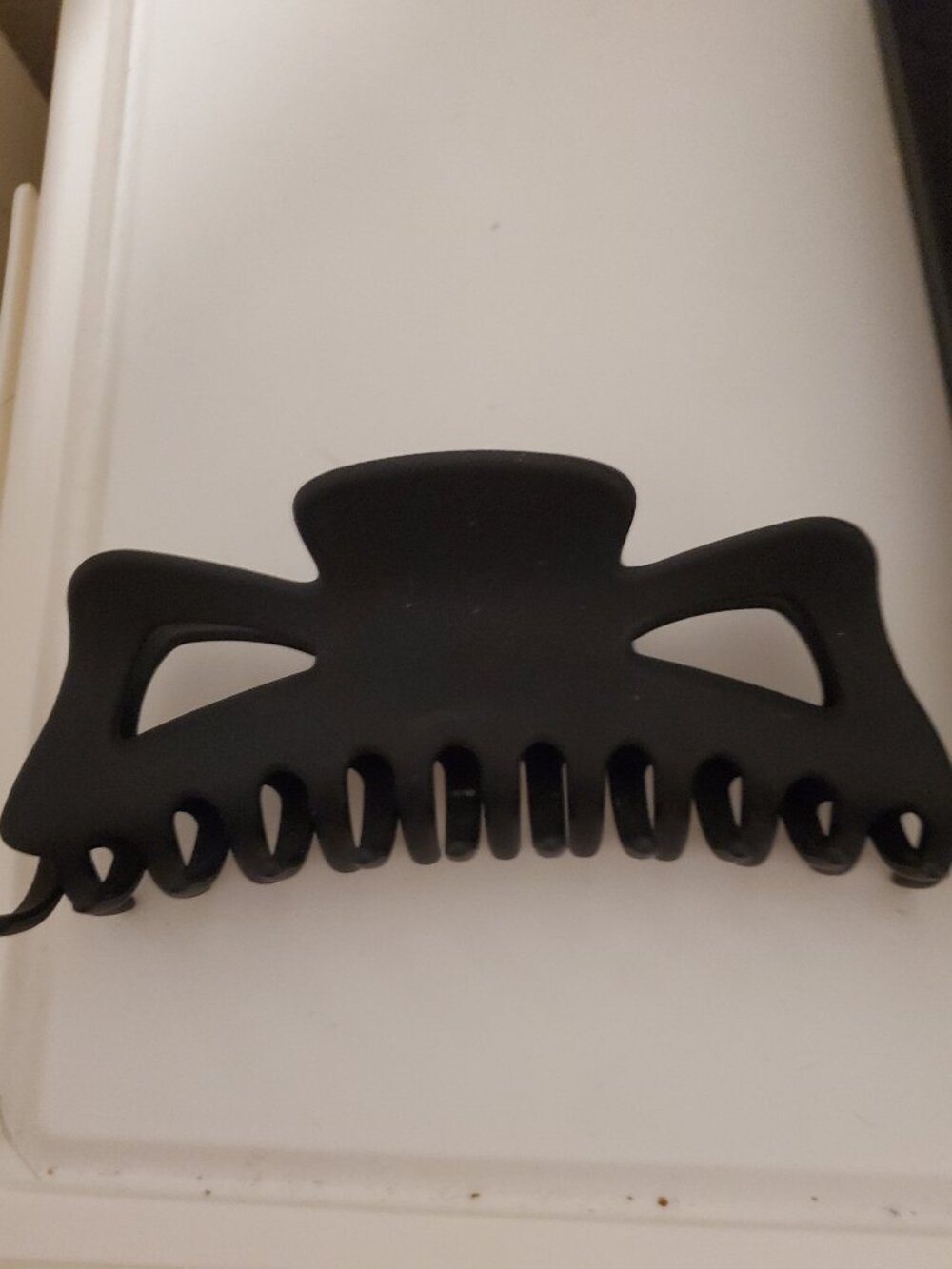 Large Matte Black Geometric Claw Clip | Cutout Hair Jaw Clamp